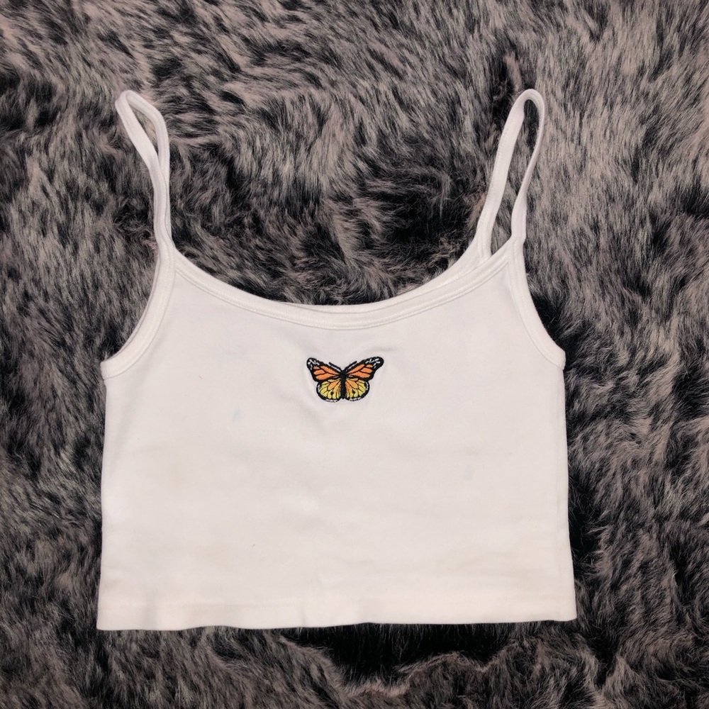 Brandy Melville Butterfly cami crop top